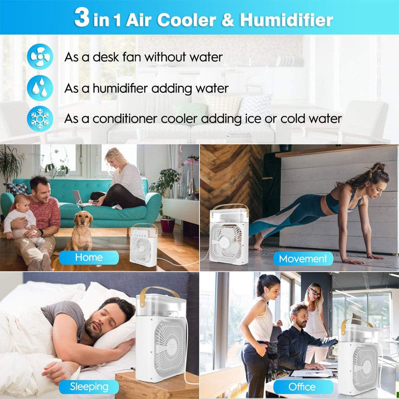 4 in 1 Personal Mini Cooling Fan with Water Mist Spray